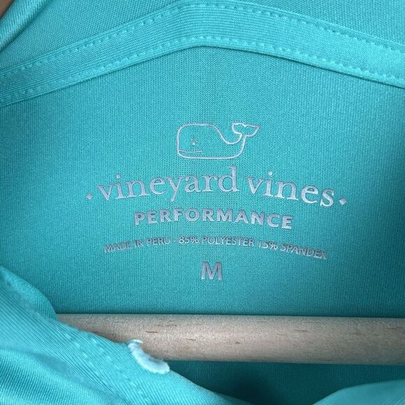 Vineyard Vines Performance Long Sleeve Hooded Shirt‎ Mens M Turquoise Casual - Picture 5 of 8